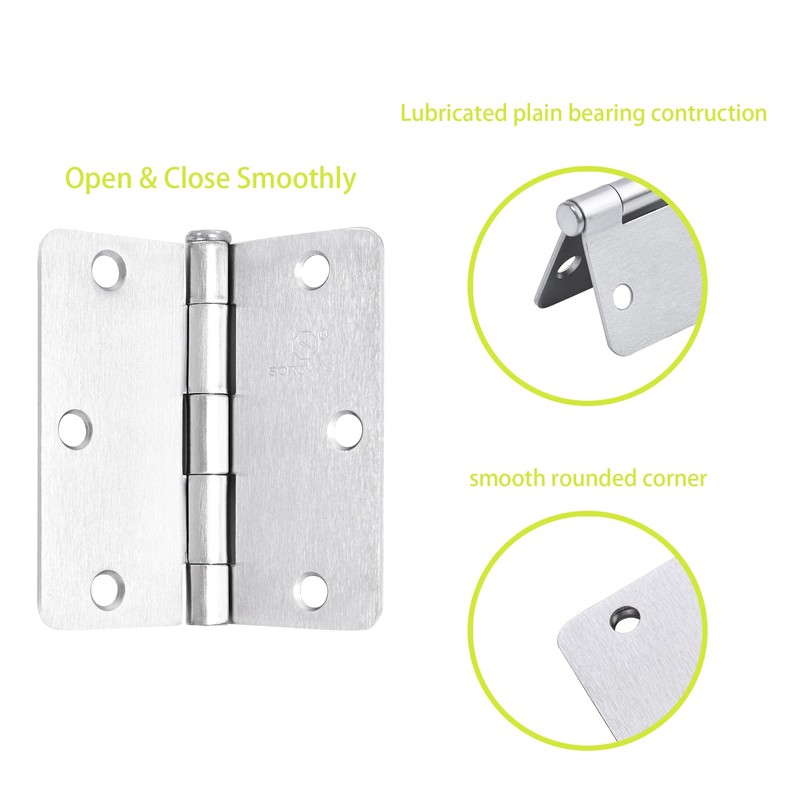 Door Hinge 3 1/2 Inch Interior Door Hinges Satin Nickel