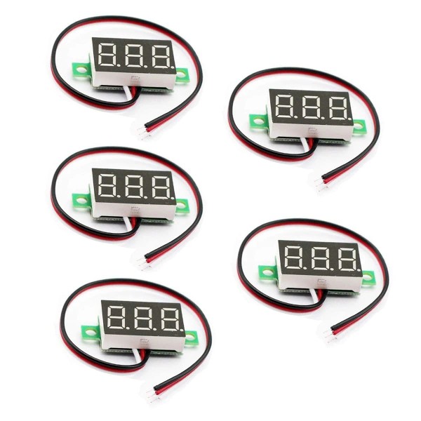 Does not apply 5Pcs Voltage Meter 3 Wire 0.36" DC