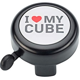 Cube 'I Love My Cube' Bell - Bicycle Cycling Cycle Accessories Part Mountain Biking Bike Off Road MTB Safety Safe Traffic Car City Safety Clear Loud Sound Ringer Ring Handlebar Bar Mount Lightweight