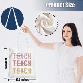 Teacher Gifts Inspirational Tote Bag Teacher Gift Teacher Appreciation Gifts Reusable Grocery Bags Beach Bag Christmas Thank You Gifts for Women Teacher Shopping Bags Weekender Bag for Vacation Picnic