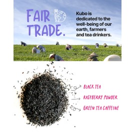 High Caffeine Iced Tea (155 mg) - Kubo Tea: Organic Raspberry Black Tea Bags for Clean Energy & Focus | Healthy Coffee Substitute | High Energy Iced Blend | 20 Ct | Compostable Packaging