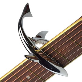 Lepxino Guitar Capo Shark Capo for Electric Accoustic Classical Guitar Ukulele Zinc Alloy Spring Capo (Dark Black)