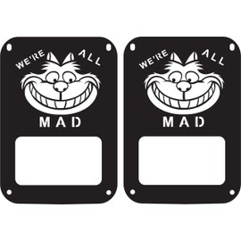 JeepTails Cheshire Cat Tail lamp Light Covers Compatible with Jeep JK Wrangler Black Set of 2