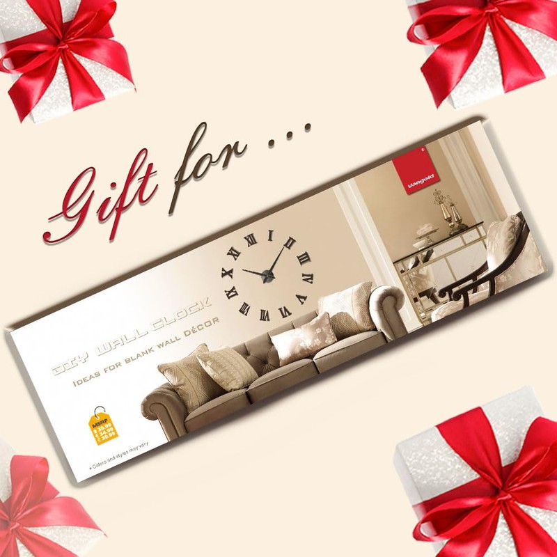 VANGOLD Wall Clock 26"~39",Super Long Warranty 90 Days, Free Replacement