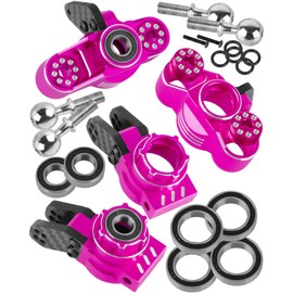 RCarmubWow Alloy RC Front Knuckles Steering Blocks & Rear Hub Stub Axle Carriers Upgrades Part for 1/8 Kraton 6S BLX,Outcast 6S BLX,Notorious 6S BLX,Replace #AR330505#AR330404,Pink