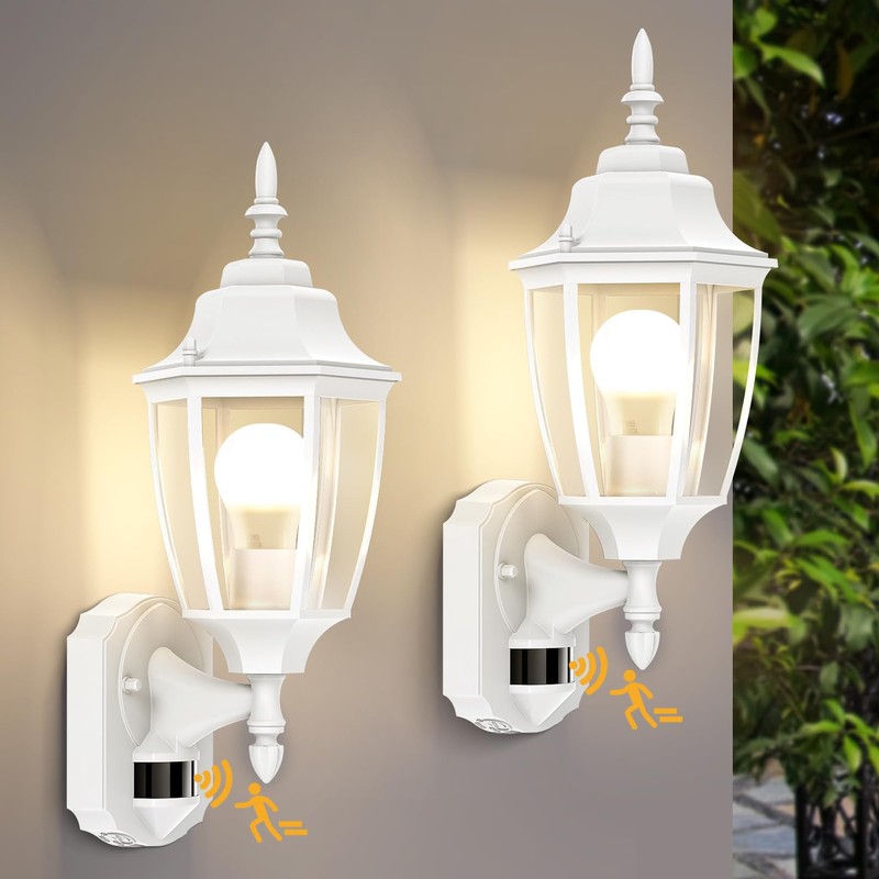 Lamomo Outdoor Wall Sconce, 2 Pack Dusk to Dawn Motion