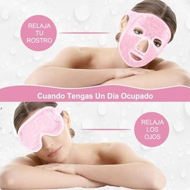 2PCS Mscaras de Hielo para Ojos y Cara, Mascarilla de Gel Facial Reutilizable, para Reducir Bolsas Bajo los Ojos, Ojeras, Cuidado de la Piel,...      