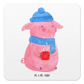 Mr. & Mrs. Panda 10er Set Untersetzer Set Schwein Glühwein - Geschenk, Untersetzer Design, Weihnachten, Punsch, Heiligabend, Wintermotiv,