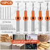 15Pcs Countersink Drill Bit Set Steel Tapered Drill Bits with