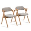 HOMEFUN Folding Chairs with Armrest, Wooden Stackable Dining Chairs with