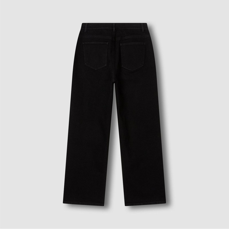 JAJU [JAJU/자주] 여 기모 스트레이트 데님 팬츠_블랙 [JAJU] Women's Fleece-Lined