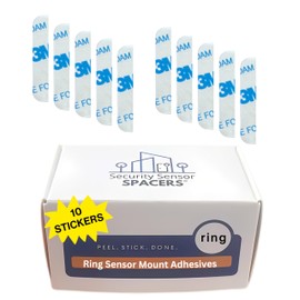Security Sensor Spacers Ring Contact Sensor Adhesive | Ring Magnet Mounting Tape Replacement Pads | Works with Door, Window, Wall Alarm Sensors | Easy Mount, No Cutting, Peel and Stick (10 Pack Magnet Side Only)