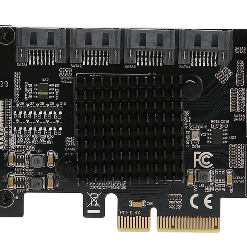 Adapter Card 6Gbps PCIE 4X to 10 Ports SATA3.0 Multi