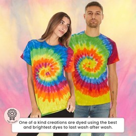 Krazy Tees Tie Dye Shirt Women Tops or 100% Cotton Cute Trendy Tie Dye Shirts for Men, Teens, Youth, Girls & Boys, Blue Ocean