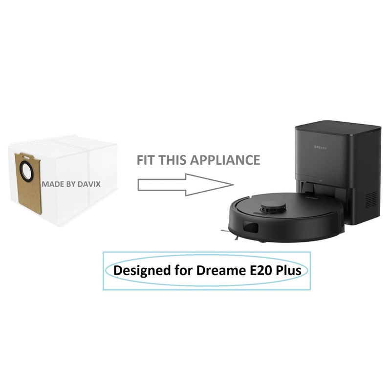 DAVIX [5 Pack] Vacuum Dust Bags for Dreame E20 Plus,