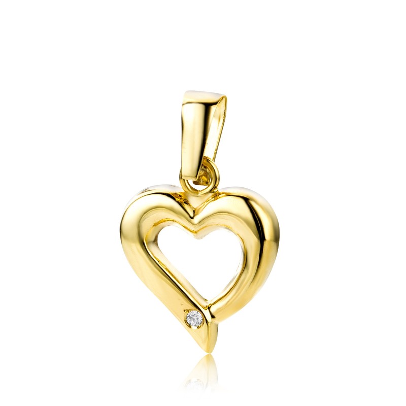 Miore MA984P 9 ct Yellow Gold Diamond Heart Pendant