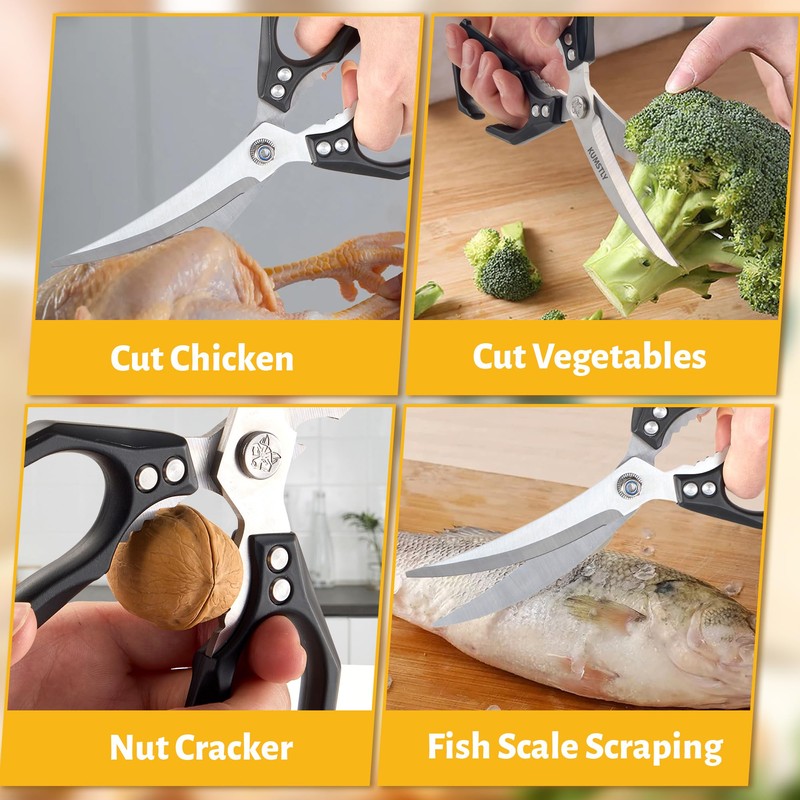 Kitchen Scissors All Purpose- Stainless Steel Kitchen Shears for Food