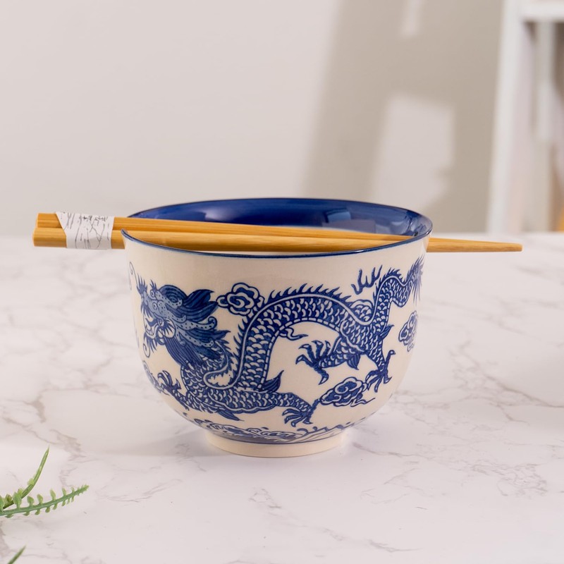 Urban Tokyo Handpainted Ceramic Glazed Japanese Ramen Udon Noodle Rice