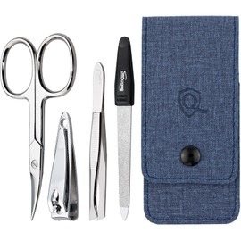 marQus Manicure Set 4-Piece Travel Set with File from Solingen Nail Care Set Nail Scissors Set and Nail Set