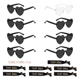 Sunglasses Team Bride, Heart Sunglasses, Black, Pack of 8 Jga Sunglasses, Jga Accessories Women, Team Bride, Team Bride Sunglasses, Heart Sunglasses, Team Bride Heart Glasses for Wedding Birthday