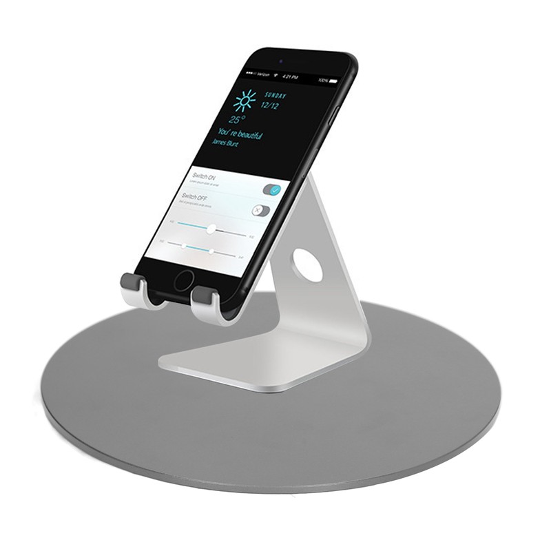 Swivel Monitor Stand Dark Gray Aluminum Alloy Turntable Design Monitor
