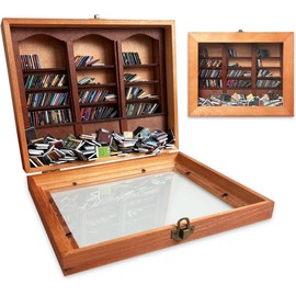 Casluhim Anxiety Bookshelf, Mini Books Mini Bookshelf Ornament Miniature Bookshelf Decor, Shake Bookshelf Shake Away Your Anxiety, Home Decoration for Book Lovers, Small Book Library Office Decor