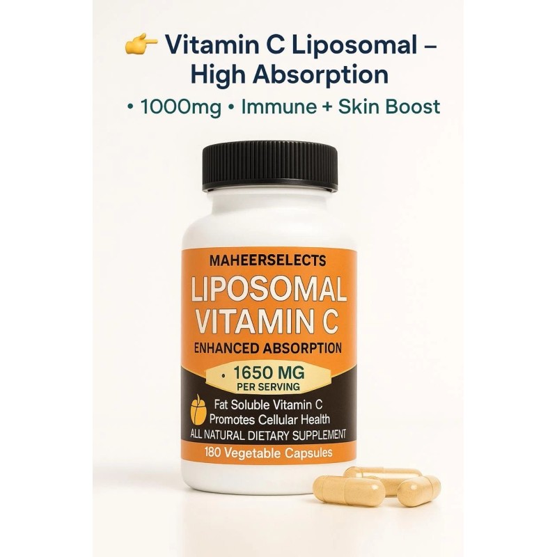 Vitamin C Liposomal 1650mg 180 Count | Powerful Immunity &