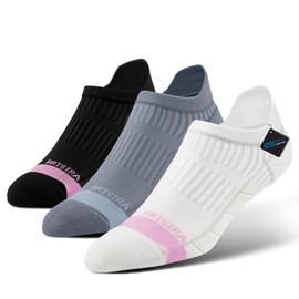 BRISIRA Coolmax Bamboo Viscose Women Compression Running Socks 3 Pairs Low Cut Ankle Athletic Anti Odor&Blister Cushioned