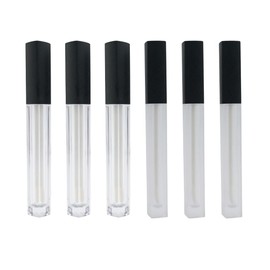FRCOLOR 6pcs Fashion Lip Gloss Tube Lip Sub Package Bottle Lip Gloss Container Empty Gloss Tube DIY Lip Gloss Bottle Lipstick Tube Lip Tube Black