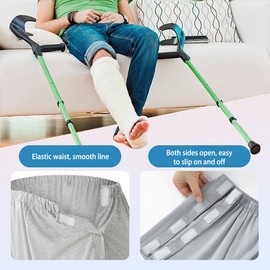 Lmaray 2-Pack Tear Away Post Surgery Boxers Briefs for Men, Incontinence Full Open Stick-on Briefs, Disabled Adaptive Underwear Silver Gray