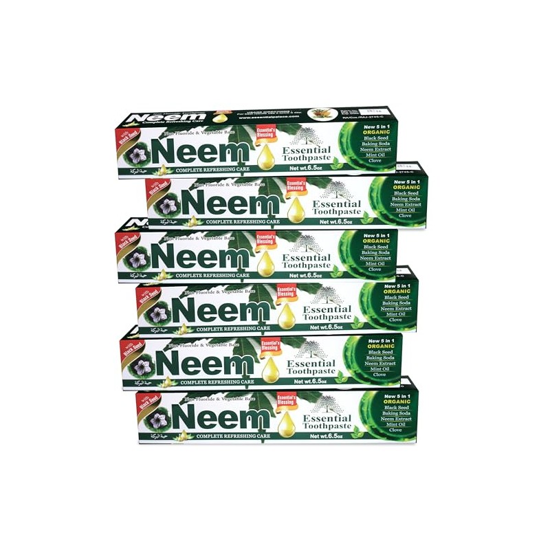 NEEM ESSENTIAL TOOTHPASTE New 5 in 1 Formula 6 Pack