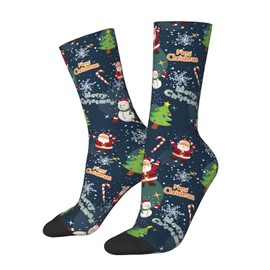 ASYG Christmas Red Snowflakes Socks Xmas Holiday Socks Funny Stockings Socks Gifts New Years Novelty Dress Crew Socks