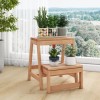 Unbranded 2-Tier Step Stool Ladder Hallway Fir Wood Folding In/outdoor