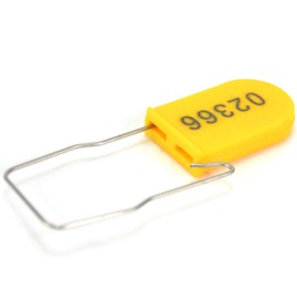 100pcs Security Metal Wire Padlocks, Plastic Security Seals Disposable Anti-Tamper Tag Locks with Numbered Anti Tamper Tag Hasps (Yellow, 100pcs)