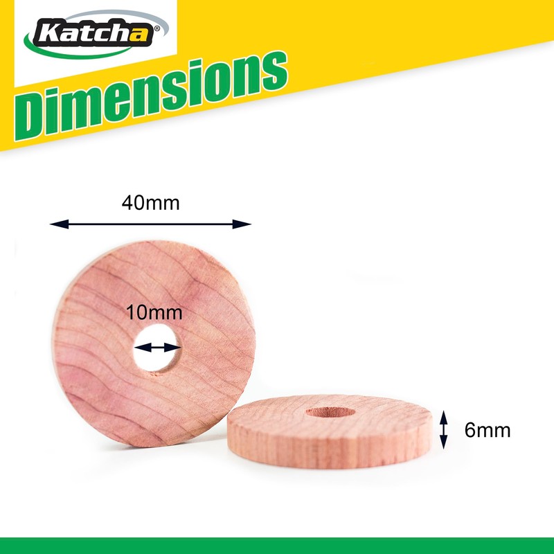 Katcha® Cedar Rings - 100% Natural Cedar Moth Repeller for
