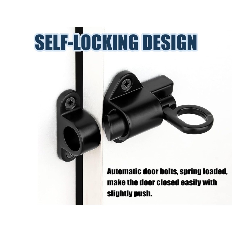 Litensh Self Closing Latch, Spring Door Lock, Heavy Duty Bolt