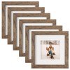 6x6 Picture Frames Set of 6 Rustic Wood Grain Photo
