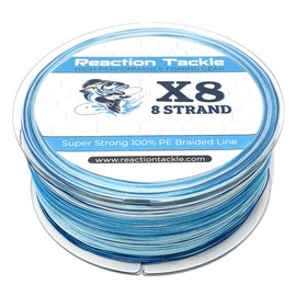 Reaction Tackle Braided Fishing Line - 8 Strand Blue Camo 100LB 1500yd
