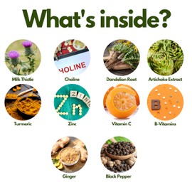 nutripact Milk Thistle 14-in-1 Liver Support Complex C 7986mg per Serving C with Dandelion Leaf, Artichoke Extract, Choline, Turmeric, Vitamins & Minerals C 80% Silymarin C 60 Vegan Capsules (not Tablets) C UK