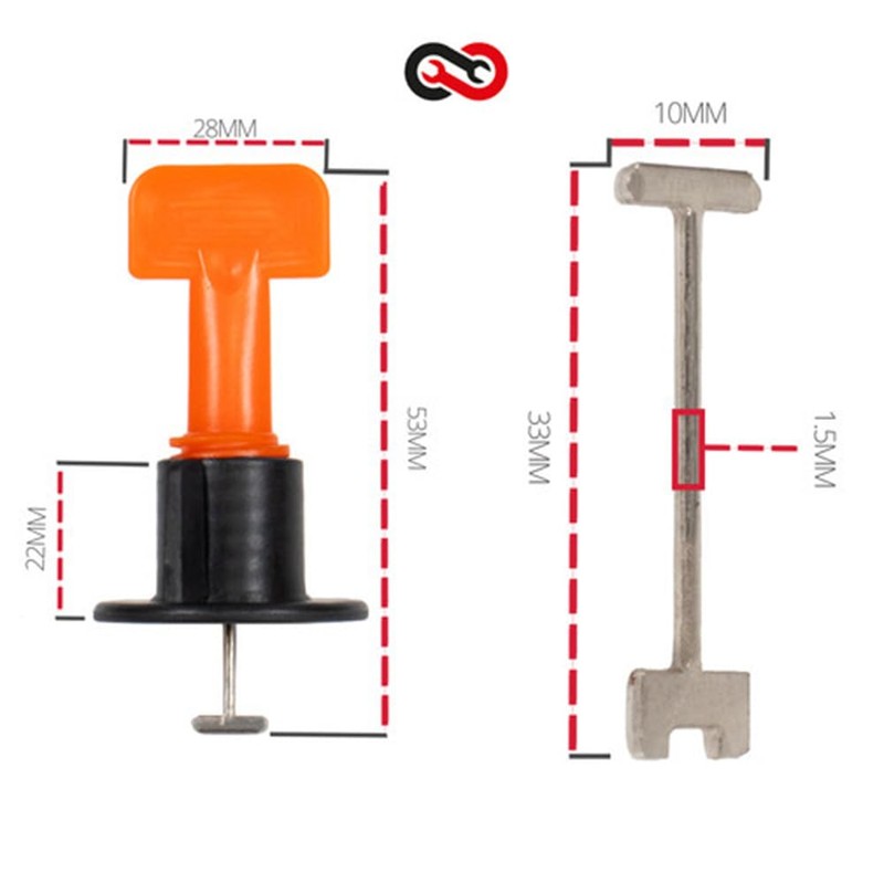 Tektools Reusable Tile Levelling System T-Lock - Wall and Floor