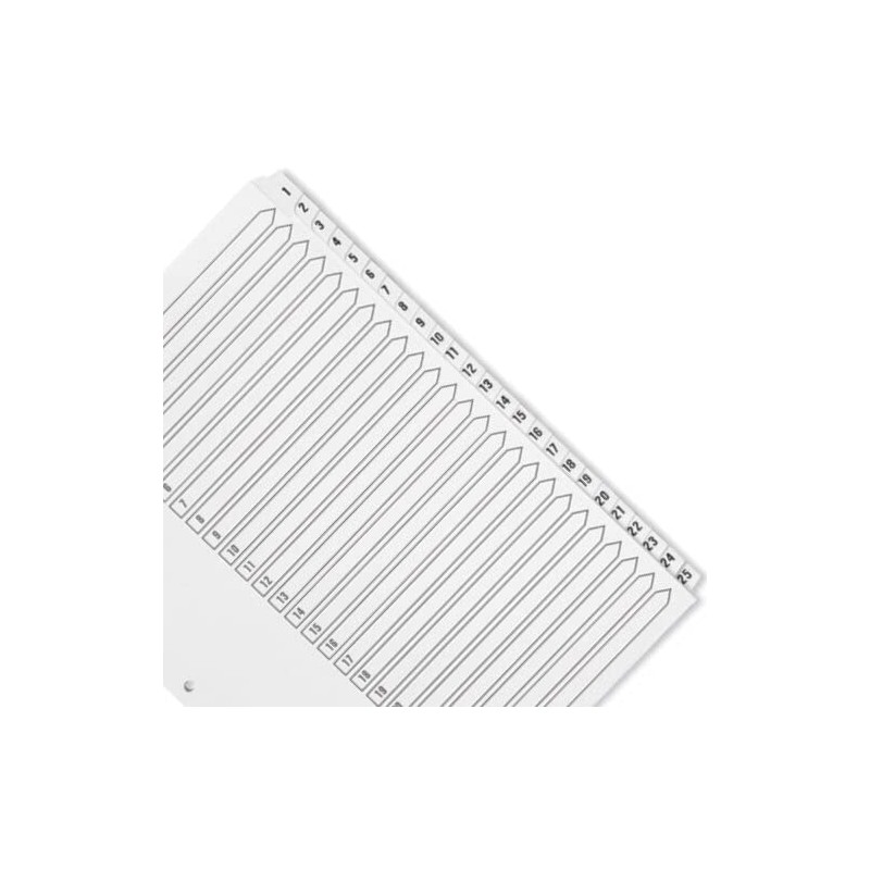 Q-Connect 1-25 Index Multi-Punched Reinforced Board Clear Tab A4 White