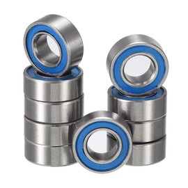 HiPicco MR104-2RS Deep Groove Ball Bearings, ID 4mm x OD 10mm x Width 4mm Miniature Bearings, Double Rubber Sealed Ball Bearing Pre-Lubricated Chrome Steel Blue Z2 Lever 10pcs