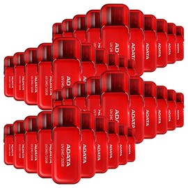 PSA COMPUTO Y PAPELERIA Kit 40 Piezas Memoria USB 32 GB ADATA (Modelo AUV240-32G-RRD) Flash Drive Rojo 2.0, Compatibilidad Completa, USB Tipo A con Capucha Abatible