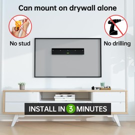 No Stud TV Wall Mount Low Profile for Most 26-60" TVs up to 100 lbs, USX MOUNT No Dril TV Mount for Drywall, Studless TV Wall Mount Bracket Max VESA 400x400mm for Flat Screen&Curved TVs, Easy Install