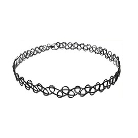 Choker Necklace Elastic Chain Necklace Stretchable Chokers Gothic Necklace Tattoo Lace Choker Necklace Jewelry 90s Choker Necklace Accessories for Women Girls Lady,Black