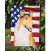 USA American Flag with Collie Smooth Flag Garden Size SS4226GF