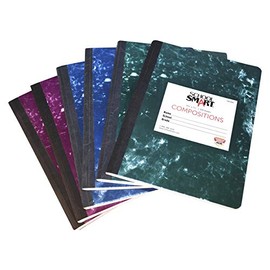 School Smart 1467045 Composition Book, 100 Sheets, 9-3/4" x 7-1/2", (Pack of 6) - White
