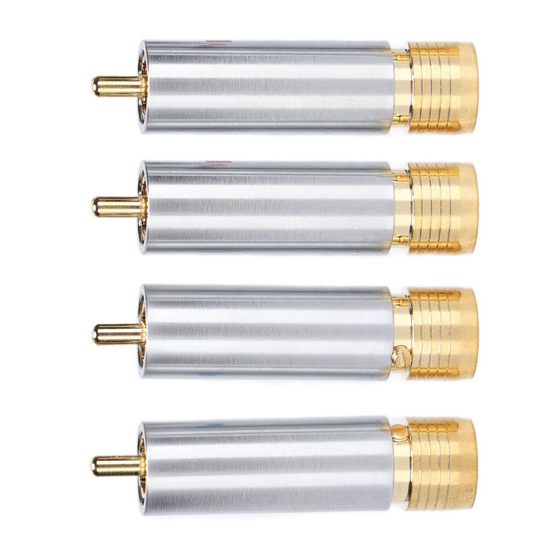 4PCS Preffair/R1722 Audio Connector Gold Plated Self Locking Solderless RCA