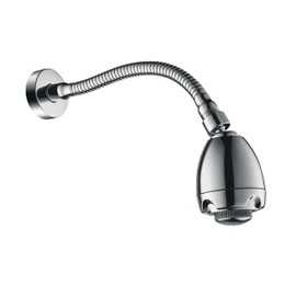 DOUBLUOEG Chrome 11.8 Inches Shower Head with Adjustable Shower Arm, 3 Function Flexible Shower Head for Small Shower Stall High Pressure Shower Head Extension Arm with Flange