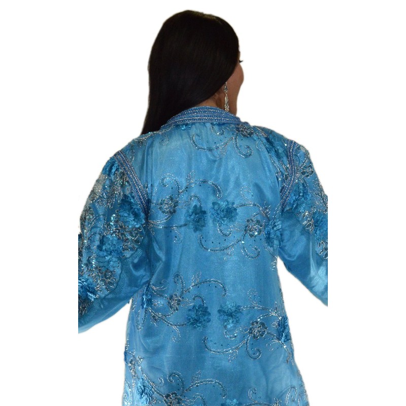 Moroccan Caftans Wedding Gown Handmade 2 Pieces Embroidered Fits SMALL